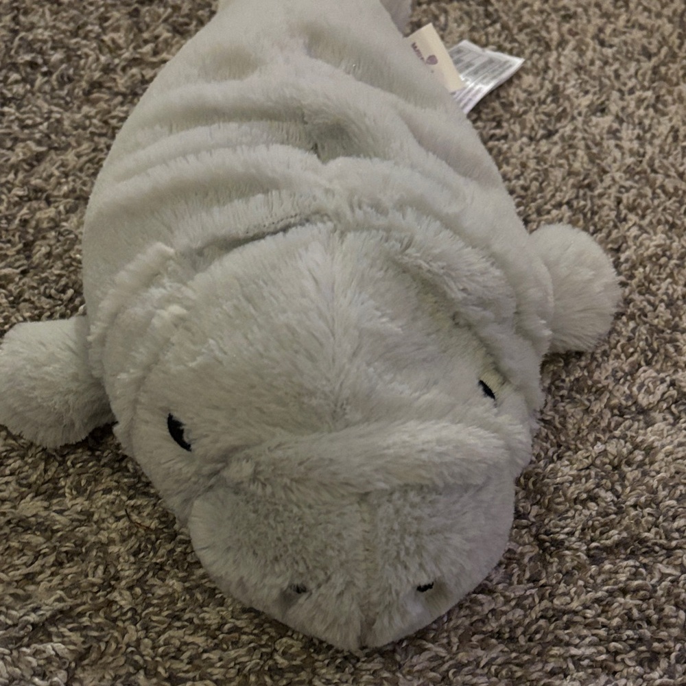 Gray Stuffed Manatee Plush Toy